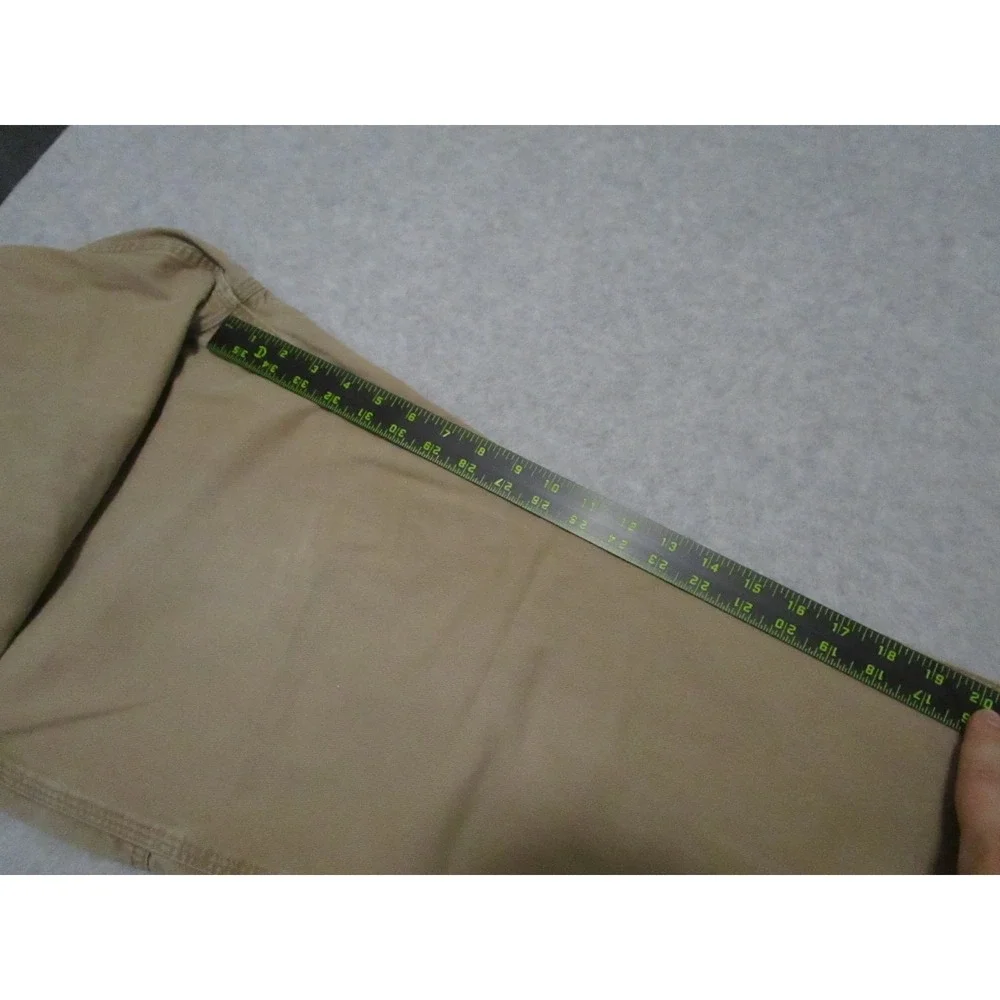 Carhartt Pants Mens 36 Khaki Carpenter‎ Workwear Denim Relaxed Fit Distressed